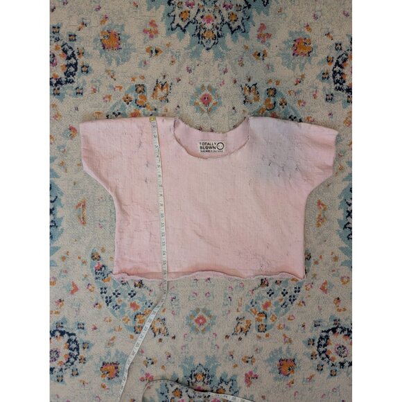 Totally Blown Handmade Pink Distressed Crop Top Size Small - Picture 7 of 7